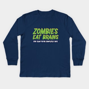 Zombies Eat Brains Design. Kids Long Sleeve T-Shirt